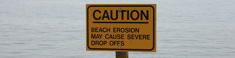 Beach Erosion Caution sign